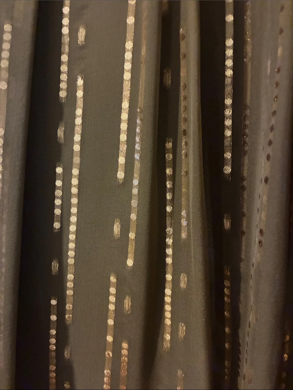 Milly Olive Green Dress with Gold Sequin Stripes